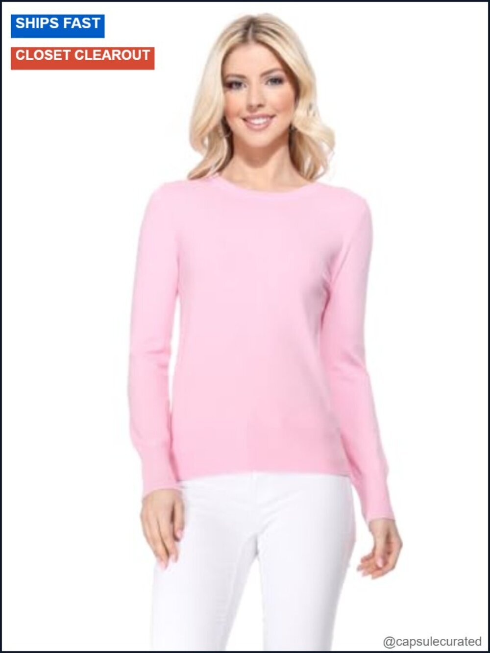 Women's Knit Sweater Pullover - Long Sleeve Crewneck Basic Classic Casual Soft